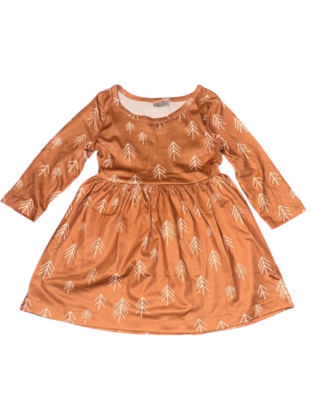 Girls Long Sleeve Arrow Print Dress – 12–18 Months boutique boho twirly